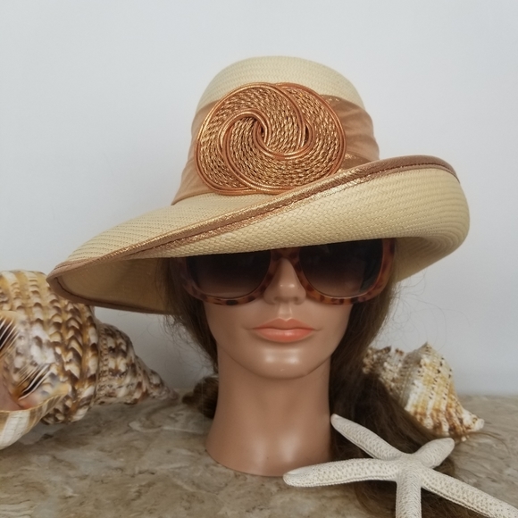 Vintage Accessories - Vintage Micelle McGann Sonni Straw Fedora Hat